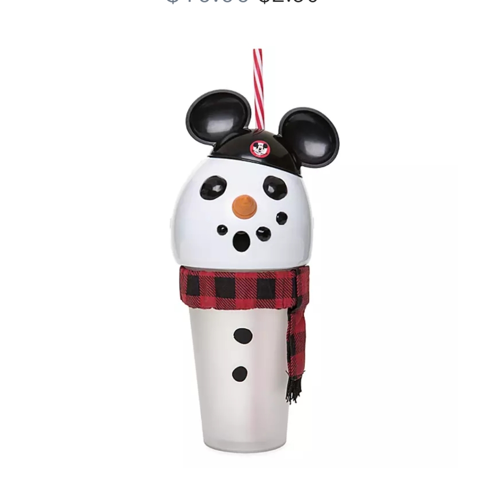 Mouseketeer Snowman Light-Up Tumbler with Straw